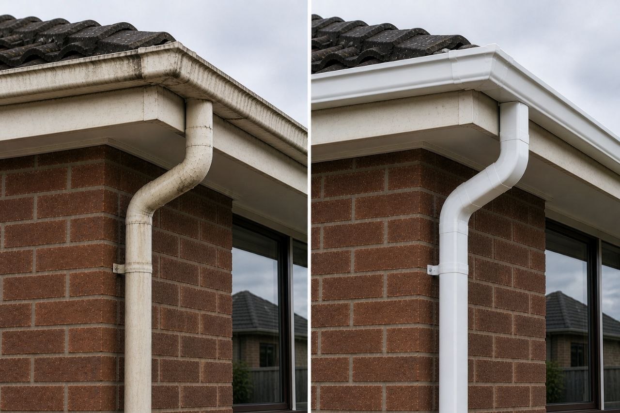 Before & After - Gutter and Downpipe Cleaning Highett